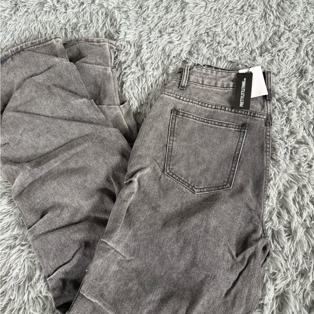 PrettyLittleThing Gray Denim Pants
